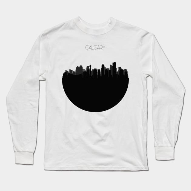 Calgary Skyline Long Sleeve T-Shirt by inspirowl